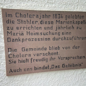 Tafel an der Feldbergkapelle